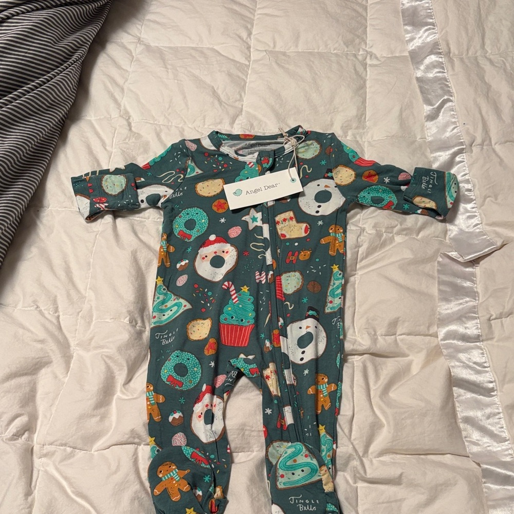 Angel Dear Teal Holiday Kids One Piece